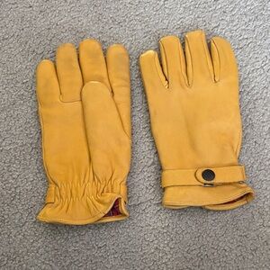 Men’s Yellow Leather Gloves